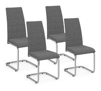 IDMarket Chaises MIA Lot de 4 Tissu gris anthracite H. 98 cm pour salle à manger
