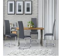 IDMarket Lot de 4 chaises MIA métal H. 98 cm grises pour salle à manger