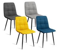 IDMarket - Lot de 4 chaises Mila en Velours Mix Color