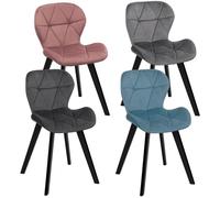 IDMarket - Lot de 4 chaises ROBINE Velours Mix Color Pastel
