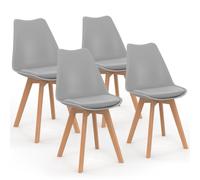IDMarket - Lot de 4 chaises scandinaves SARA Gris Clair pour Salle à Manger