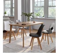 IDMarket - Lot de 4 chaises scandinaves SARA Gris foncé, Blanc, Noir et patchworks Noirs, Gris et Blancs