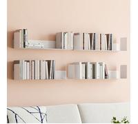 IDMARKET Lot de 4 étagères 60x15 cm pour livres METRA blanches