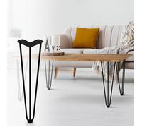 IDMarket – Lot de 4 pieds épingle pour table 40,5 cm Noir design industriel