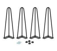 IDMarket - Lot de 4 Pieds épingle 40,5 cm pour Table Noir Design Industriel
