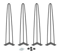 IDMarket - Lot de 4 Pieds épingle 71 cm pour Table Noir Design Industriel