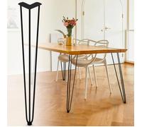 IDMARKET Lot de 4 pieds épingle 71 cm pour table noir design industriel