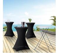 IDMARKET Lot de 4 tables hautes pliantes 105 CM et 4 housses noires