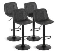 IDMarket Tabourets de bar DENVER Gris vintage – Lot de 4