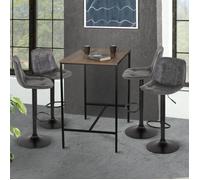 IDMarket Tabourets de bar DENVER Gris vintage – Lot de 4