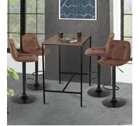 IDMarket - Lot de 4 tabourets de bar Denver Marron vintage