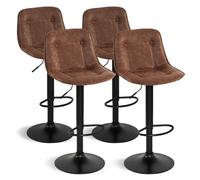 IDMarket - Lot de 4 tabourets de bar Denver Marron vintage