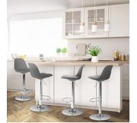 IDMARKET Lot de 4 tabourets de bar KARL design gris