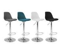IDMarket Lot de 4 tabourets de bar KARL mix color gris foncé bleu canard blanc et noir