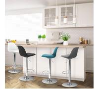 IDMARKET Lot de 4 tabourets de bar KARL mix color gris foncé, bleu canard, blanc et noir