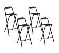 IDMarket - Lot de 4 tabourets de Bar pliants DELSON Noirs