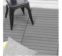 Lot de 5 dalles de terrasse rectangulaire WODHY clipsables bois composite gris 60 x 30 cm