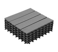 IDMarket - Lot de 5 Dalles de terrasse WODHY clipsables Bois Composite Gris 30 x 30 cm