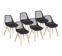 IDMarket - Lot de 6 chaises Bonnie Noires pour Salle à Manger