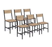 IDMARKET Lot de 6 chaises de cuisine DETROIT design industriel