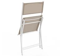 IDMarket - Lot de 6 chaises de Jardin Pliantes Bastia métal et textilène Blanc et Beige