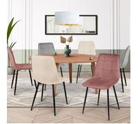 IDMarket - Lot de 6 chaises Mila Mix Color Pastel Rose x2, Gris Clair x2 et Beige x2