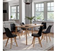 IDMarket - Lot de 6 chaises scandinaves SARA noires pour salle à manger