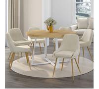 IDMARKET Lot de 6 chaises de salle à manger THALYA en velours beige