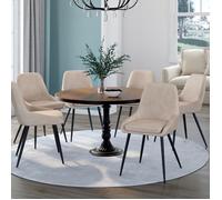 IDMARKET Lot de 6 chaises de salle à manger THALYA en velours taupe