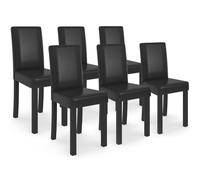 IDMarket Lot de 6 chaises Hannah noires pour salle à manger