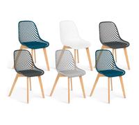 IDMarket Chaises Mandy Lot de 4 pour salle à manger Multicolore