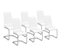 IDMarket Chaises Mia Lot de 6 Blanches pour salle à manger