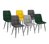 IDMarket - Lot de 6 chaises Mila en Velours Mix Color