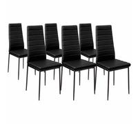 IDMarket - Lot de 6 chaises Romane Noires pour Salle à Manger