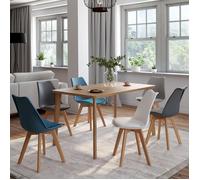 Lot De 6 Chaises Sara Mix Color Blanc, Gris Clair, Bleu Canard X2, Gris Foncé X2 Multicolore