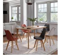 Lot De 6 Chaises Sara Mix Color Gris Foncé X2, Beige X2, Terracotta X2 Multicolore