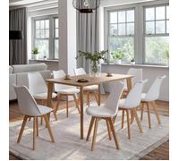 IDMarket - Lot de 8 chaises scandinaves SARA blanches pour salle à manger