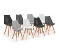 IDMarket - Lot de 8 chaises scandinaves SARA Mix Color