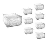 IDMarket - Lot de 8 pavés solaires en verre 4 LEDS blanches éclairage de jardin