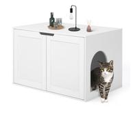 IDMarket - Maison de Toilette Chat - Cache-litière avec Doubles Portes Blanc