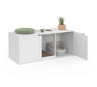 IDMarket - Maison de Toilette Double pour 2 Chats Bois Blanc