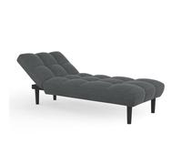 IDMARKET Méridienne clic clac capitonnée SALOME 80 x 180 cm en tissu gris anthracite