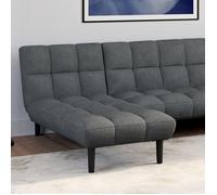 Méridienne clic clac capitonnée SALOME 80 x 180 cm en tissu gris anthracite