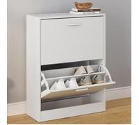 IDMARKET Meuble à chaussures 12 paires KLARK 2 portes blanc