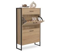 IDMarket - Meuble à Chaussures 12 Paires Luis 2 Portes avec tiroir Design Industriel