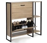 IDMarket – Meuble à chaussures Luis 12 paires 2 portes avec étagère design industriel