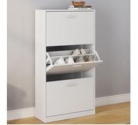 IDMARKET Meuble à chaussures 18 paires KLARK 3 portes blanc