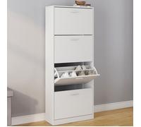 IDMARKET Meuble à chaussures 24 paires KLARK 4 portes blanc