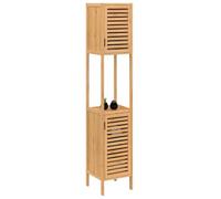 IDMarket - Meuble Colonne Salle de Bain Bambou BEA 2 Portes