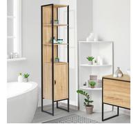 Meuble Colonne Detroit 1 Porte Design Industriel Noir